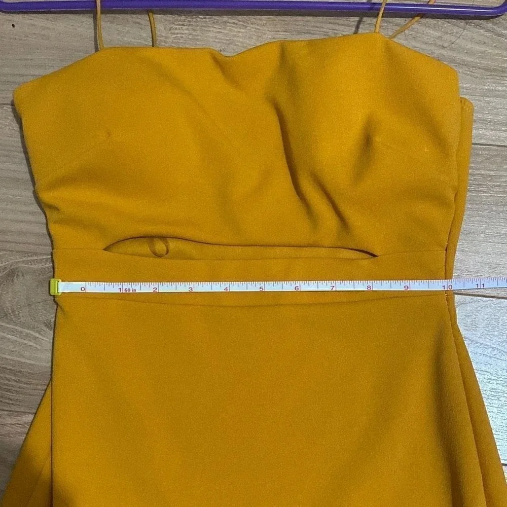 Yellow‎ cutout midi dress xs